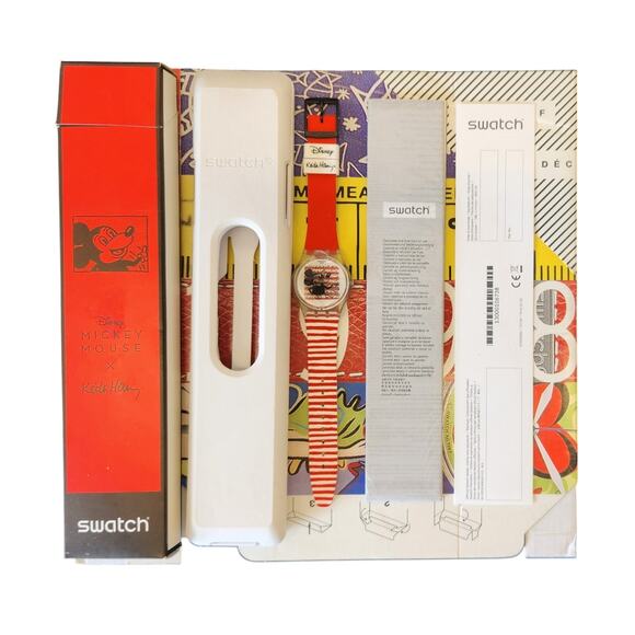 Swatch watch MOUSE MARINIERE GZ352 2021 Specials Designed by Keith Haring - Picture 1 of 10